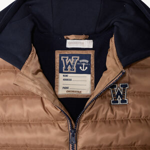 Αμάνικο καπιτονέ μπουφάν με κουκούλα για αγόρι 