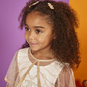 Γιορτινό φόρεμα με κάπα από τούλι effet φτερά glitter για κορίτσι 