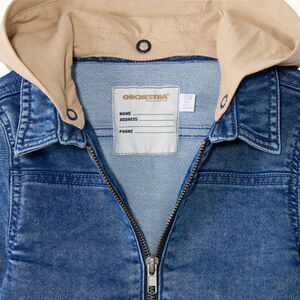 Μπουφάν worker από denim με αφαιρούμενη κουκούλα για bebe αγόρι 