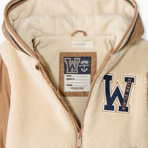 Blouson bi-matière en sherpa avec capuche pour garçon 