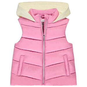 Αμάνικο μπουφάν με κουκούλα από φούτερ για κορίτσι 