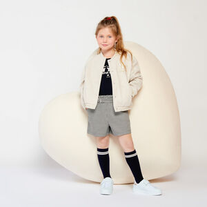 Μπλούζα με μακριά μανίκια jersey και κέντημα bouclette για κορίτσι 