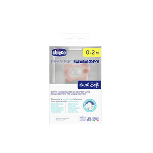 Πιπίλα Physio Dual Soft Όλο Σιλικόνη Ροζ Για 0-2+ Μηνών Chicco  