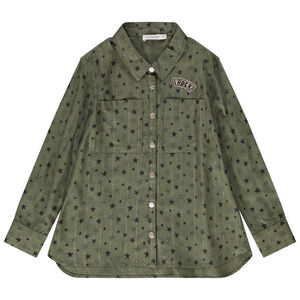 Πουκάμισο μακρυμάνικο με φαντεζί σχέδιο για κορίτσι 