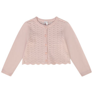 Ζακέτα κοντή από πλεκτό με σχέδιο αζούρ για bebe κορίτσι 