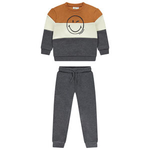 Σύνολο jogging με εφέ color block SmileyWorld για αγόρι  Main Σύνολο jogging με εφέ color block SmileyWorld για αγόρι