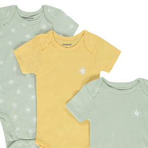 "Σετ από 7 κοντομάνικα σώματα από βαμβάκι με σχέδιο ήλιου/παραλίας για μωρό αγόρι" 