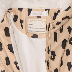 Πάρκα gomme αδιάβροχη με λεοπάρ σχέδιο για κορίτσι 