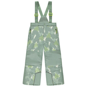 Παντελόνι σκι με σχέδιο και αφαιρούμενες τιράντες για αγόρι 