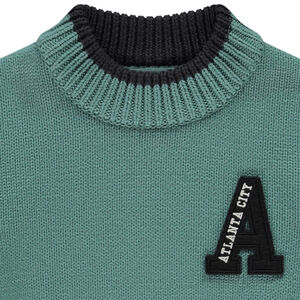 Πλεκτό πουλόβερ με εφέ color block και patch για μωρό αγόρι 