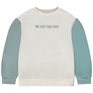 "Φούτερ με εφέ color block και κέντημα για κορίτσι" 