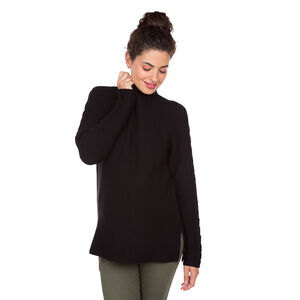 Πλεκτό πουλόβερ εγκυμοσύνης με όρθιο γιακά 