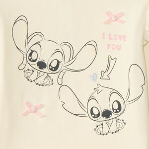 T-shirt à manches longues pour bébé fille avec imprimé Stitch et Angel 