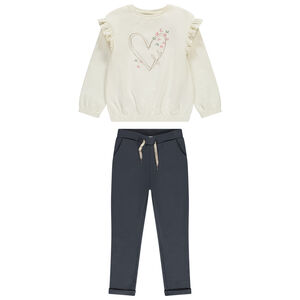 Σύνολο φόρμας με φούτερ και βολάν για κορίτσι 