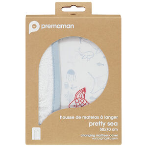 Κάλυμμα στρώματος αλλαξιέρας από βαμβάκι Pretty sea 