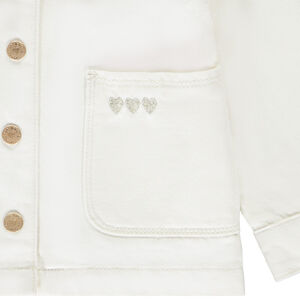 Τζάκετ τζιν τύπου worker με κεντημένες καρδιές για μωρό κορίτσι 