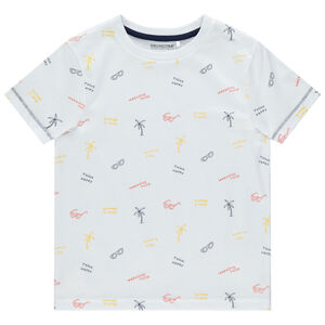 T-shirt κοντομάνικο με οργανικό βαμβάκι με σχέδιο φαντεζί σε όλη την επιφάνεια Main T-shirt κοντομάνικο με οργανικό βαμβάκι με σχέδιο φαντεζί σε όλη την επιφάνεια