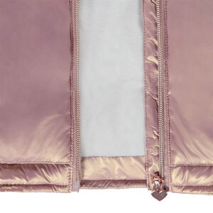 Doudoune en toile brillante doublure microsherpa pour fille 