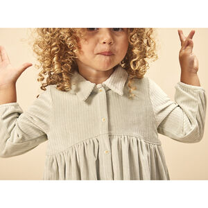 Ρόμπα πουκάμισο βελουτέ κοτλέ μονόχρωμο για bebe κορίτσι 