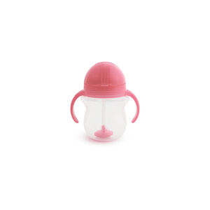 Munchkin Click Lock Tip & Sip Straw Cup Ροζ Ποτήρι με Ευέλικτο Καλαμάκι 6m+, 207ml 