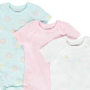 Σετ από 7 κοντομάνικα bodies με φαντεζί σχέδιο για κορίτσι 