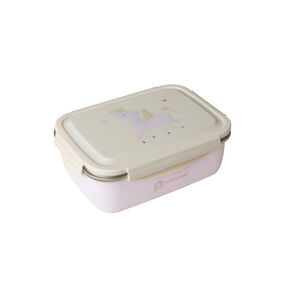 Lunchbox en métal 850ml Licorne rose/écru 