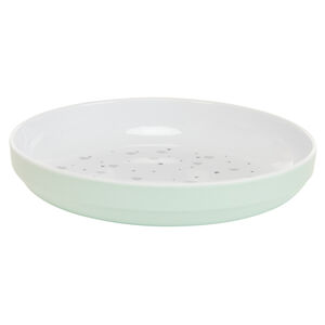 Πιάτο από μελαμίνη με εκτύπωση καρδιών σε πράσινο χρώμα. 