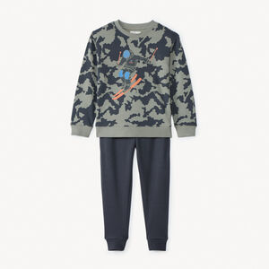 Ensemble jogging molleton motif ski pour garçon 