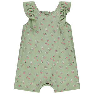 Κοντομάνικο φόρεμα με σχέδιο ροδάκινα και λαμπερούς κλωστές για bebe κορίτσι 