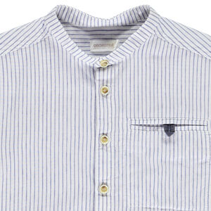 Πουκάμισο κοντομάνικο ριγέ με γιακά mao για αγόρι 