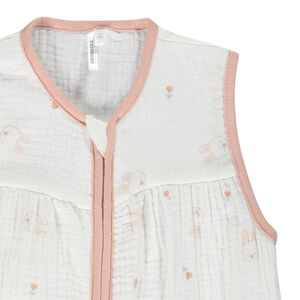 Gigoteuse sans manches en gaze de coton imprimé lapin pour bébé fille 