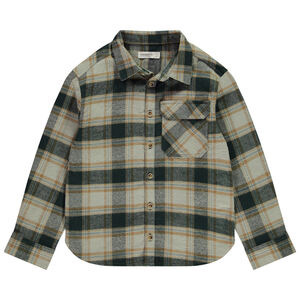 Πουκάμισο μακρυμάνικο με καρό σχέδιο και γιακά mao για bebe αγόρι 