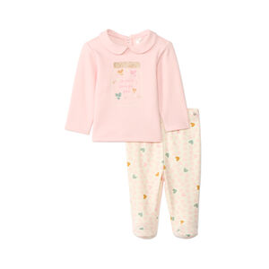 Set pyjama en velours doublé sherpa pour bébé fille avec finitions différentes selon l'âge 