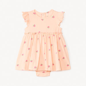 Φόρεμα 2 σε 1 με εφέ τσαλακώματος και σχέδιο φαντασίας για μωρά κορίτσια. 