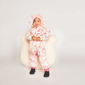 Παιδικός σκούφος sherpa με αυτιά αρκουδάκι 3D για κορίτσι ροζ μονόχρωμος 