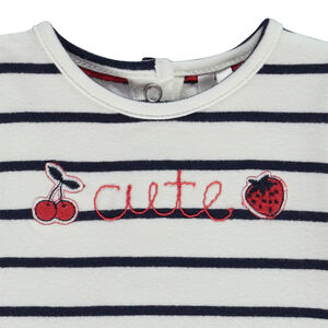 Φόρεμα μακρυμάνικο 2 σε 1 με ρίγες για μωρό κορίτσι 