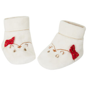 Chaussons ludiques en velours pour bébé fille  Main Chaussons ludiques en velours pour bébé fille