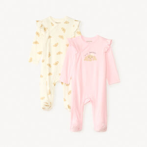 Lot de 2 dors-bien manches longues motifs croissants pour bébé fille 