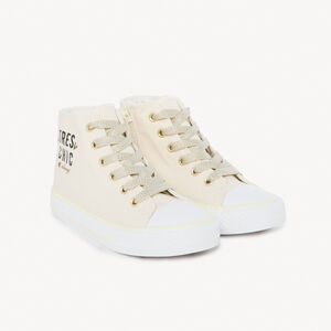 Αθλητικά παπούτσια ψηλά από πάνινο ύφασμα με φερμουάρ για κορίτσι 