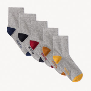 Σετ 5 ζευγαριών κάλτσες με διαφορετικά χρώματα σε φτέρνα και δάχτυλα 