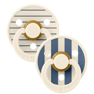 Bibs Πιπίλες Studio Colour Καουτσούκ No1 Pin Ivory / Steel Blue 2 τεμαχίων 0-6 μηνών 