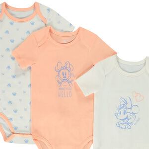 Σετ από 3 κοντομάνικα κορμάκια Minnie Disney για bebe κορίτσι με διαφορετικά ανοίγματα ανάλογα με την ηλικία  Main Σετ από 3 κοντομάνικα κορμάκια Minnie Disney για bebe κορίτσι με διαφορετικά ανοίγματα ανάλογα με την ηλικία