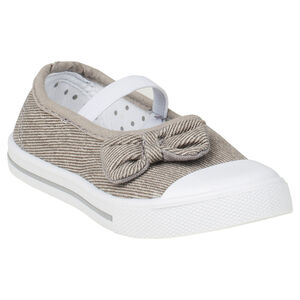 Υφασμάτινα μαλακά παπουτσάκια με λάστιχο και φιόγκο σε νούμερο από 28 έως 35 