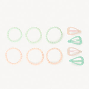 Σετ από 4 κορδέλες + 6 φανταχτερούς λαστιχάκια για κορίτσι 