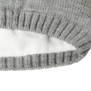 Σκουφάκι πλεκτό με πομ πομ από συνθετική γούνα 