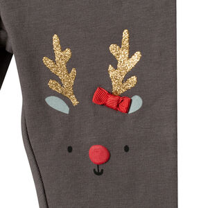 Λεγγίνγκ από βαμβάκι με σχέδιο ελαφιών και πούλιες, χριστουγεννιάτικη διάθεση 