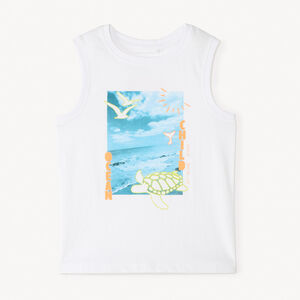 Αμάνικο μπλουζάκι από ύφασμα jersey με σχέδια για αγόρια. 