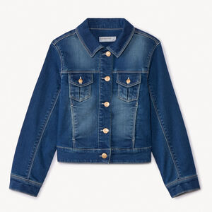 Ζακέτα εφέ τζιν με τσέπες για κορίτσι 