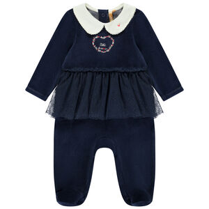 Φορμάκι βελουτέ και τούλι με εφέ 2 σε 1 για κορίτσι μωρό 