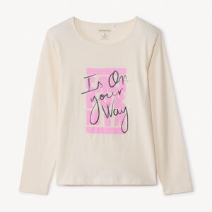 Μπλούζα μακρυμάνικη από jersey με φαντεζί σχέδιο και glitter για κορίτσι 